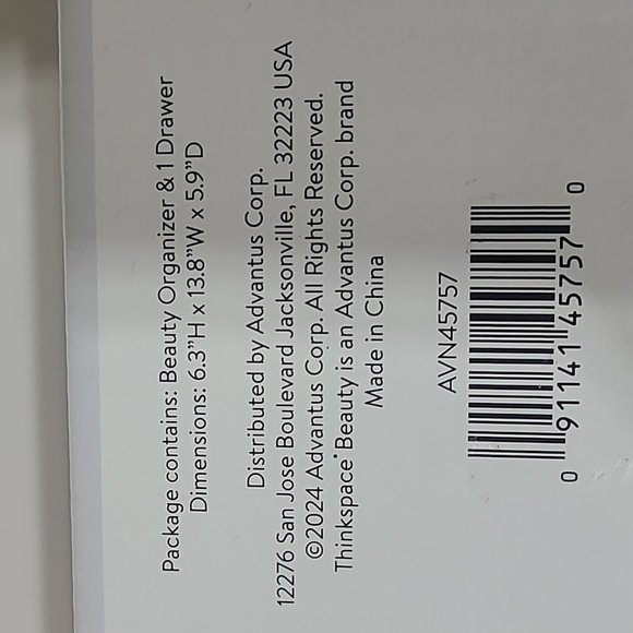 THINKSPACE BEAUTY Rotating Beauty Organizer with Drawer NEW IN BOX - Picture 4 of 8